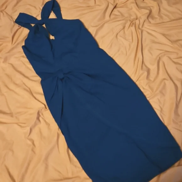 Vixen by Micheline Pitt Teal Goldern Era Dress. - Picture 2 of 15